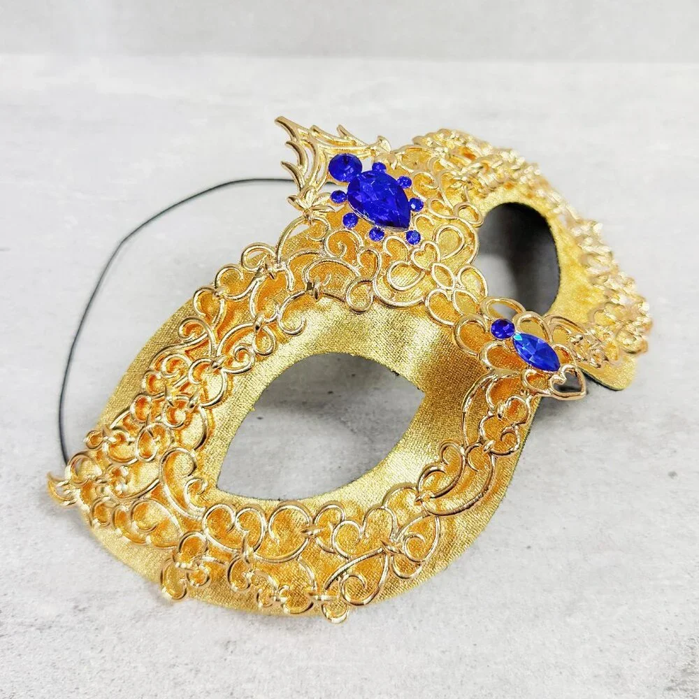 Gold masquerade mask, cosplay mask, Halloween mask, Venetian mask, Prom mask